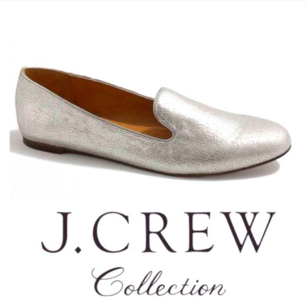 Metallic Silver Cleo Loafers Sz 10